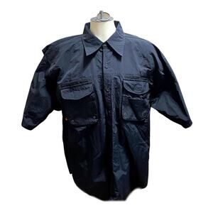 Zero Effect Black Men's Performance Button Down Shirt Size XXL